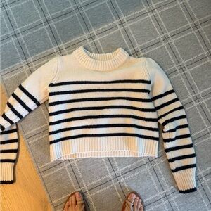 La Ligne Black and Cream Striped Sweater